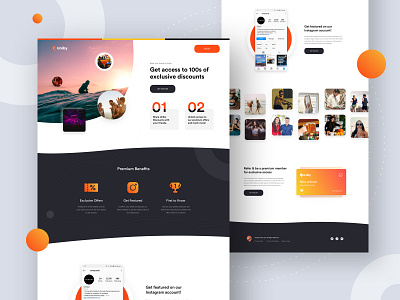 Uniby Student Offers business clean discounts gradient landing page minimal modern offers premium responsive student app ui web app web design