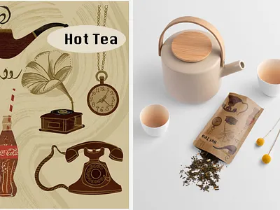 Tea packaging design beverage branding classic food graphic design illustration logo package packaging productdesign tea vintage