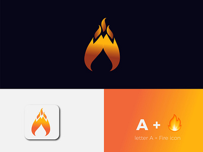 A letter fire logo a letter abstract app icon banding brand identity concept creative fire logo geometry icon illustraion logo logo design minimal modern logo pin symbol trip vector