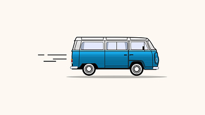 Volkswagen Kombi design flat illustration illustrator vector