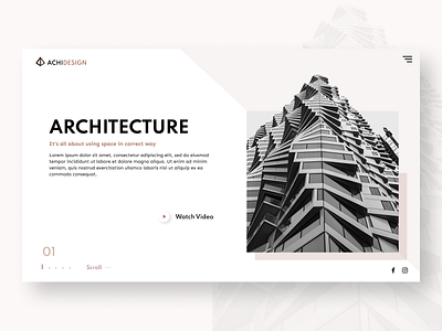 Architectural Landing architectural architectural design architecture branding clean design figma figmadesign logo photography photoshop ui unsplash ux vector webdesign website website design