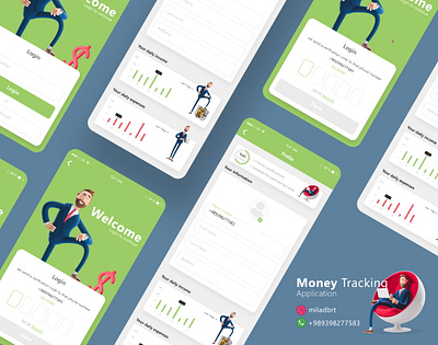 Money tracking app 3d 3d art adobexd app blue body daily ui design dribbble illustration money ui