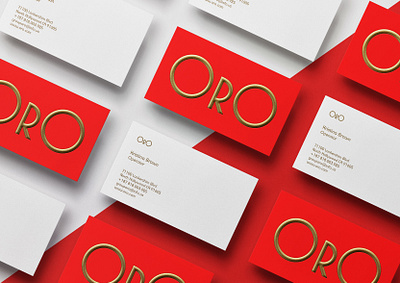 New Minimal Gold and Red Business Cards Design brand identity branding creative card foil gold logo minimal modern card new cards red