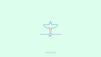 Kingfisher animal animal logo brand identity design clever creative design gradient grid logo icon mark logo logo vector