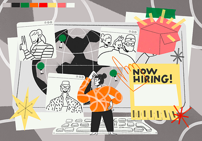 Service List 01 branding character design illustration procreate texture ui