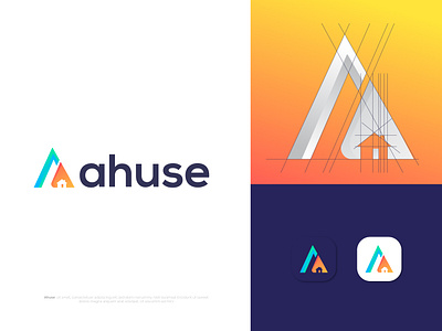 Branding logo design for ahuse a design a logo a mark brand identity branding branding design gradient logo home logo house letter logo logo logo design branding logo designer logotype modern logo professional logo designer real estate logo vector