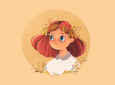 Autumn girl | character design 2d animation art autumn branding cartoon character concept design girl happy illustration leaf mood nature vector