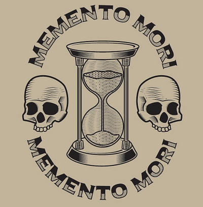 Memento Mori badge logo vector