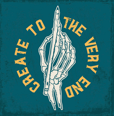 Skeleton Artist badge logo vector