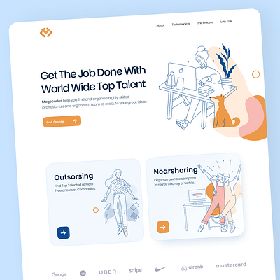 Outsoursing Web Site artwork branding content creation design figma illustration procreate uiux website wireframe