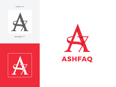 Ashfaq a7 logo design designer graphic designer letter a logodesign logodesigner number 7