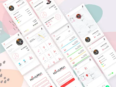 HandyMan Mobile Application application design application ui figma handyman mobile mobile app mobile app design mobile application mobile design ui