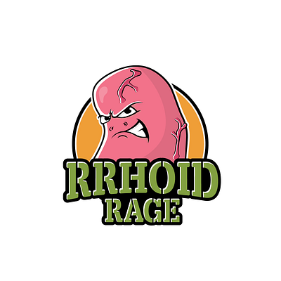 hemorrhoid logo angry bold bold logo brand identity cartoon fun funny graphicdesign hemorrhoid illustration logo logodesign medical product design rage