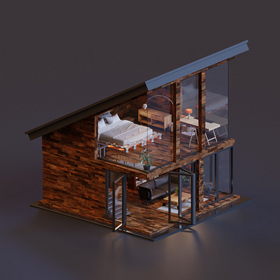 House 3d 3d art blender blender3d illustration isometric lowpoly render