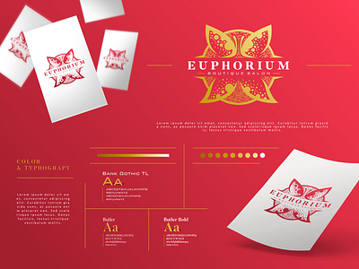 Euphorium Boutique Salon animal branding animal logo branding and identity branding design branding identity butterfly butterfly illustration butterfly logo hair logo logo design branding logo design concept logodesign luxury branding luxury logo salon branding salon design salon logo woman woman logo women logo