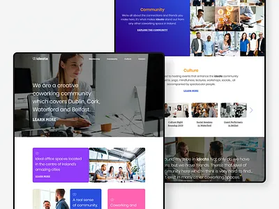 Ideate — Home brand branding colour design digital identity logo ui webdesign website