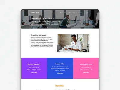 Ideate — Membership brand branding colour design digital identity logo ui webdesign website