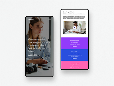 Ideate — Mobile View brand branding colour design digital identity logo ui webdesign website