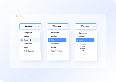 Dropdown Menu ⬇️ app bg branding cards concept dailyui dropdown figma filter form menu mobileapp navigation shadows trending typography ui uiux ux vector