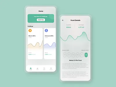 Investo: Investment App app design flat graphic design icon investment investment ui minimal mobile mobile app money navbar saver shape slider typography ui