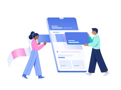 Collaboration animation character characters collaboration coworking design device edit graphic design illustration motion graphics office space people phone team teamwork