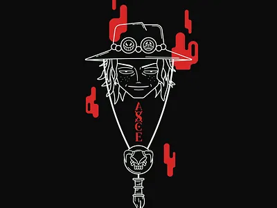 Portgas D. Ace anime anime art animeart digital illustration fire flat illustration illustration art illustrator lineart linework onepiece vector