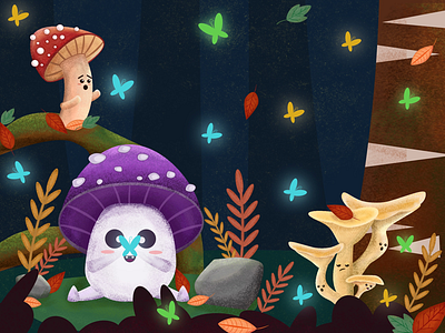 Fantasy Forest affinity vector illustration mushroom drawing mushroom illustration vector artwork