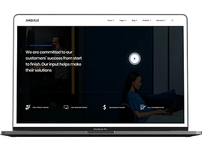 Andale - Creative HTML5 Portfolio Template animation blog creative design envato javascript themeforest tweenmax ux wordpress