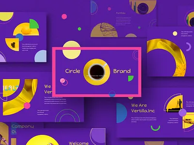 Circle Brand Powerpoint Template agency brand branding color colorful concept corporate development minimal powerpoint powerpoint design powerpoint template powerpoint templates presentation purple simple template web design web development website