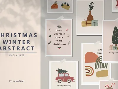 Christmas Winter Abstract abstract abstract shape abstraction background christmas color color palette design element elements graphic art illustration illustrations shape shapes simple vector winter winter element winter elements