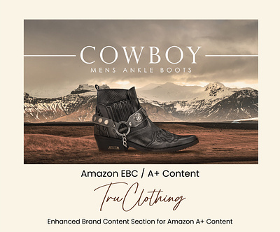 Amazon A+ content design For Cowboy shoes amazon amazon a amazon branding amazon ebc amazon india animation brand brand identity branding colthing cowboy design fashion graphic design illustration logo motion graphics shoes vector visual identity