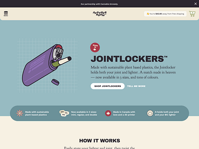 Another Room — Jointlockers Marketing Page 3d printed another room brand cannabis design joint jointlocker lighter marketing page shopify ux