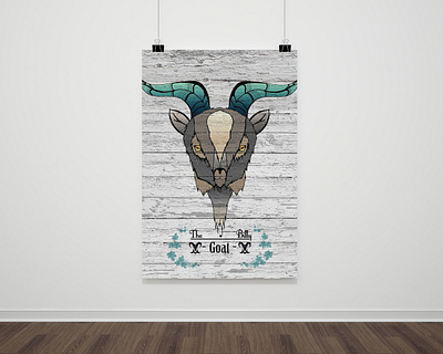 The Billy Goat affiche animal branding design goat graphic design horns illustration mockup photoshop typography