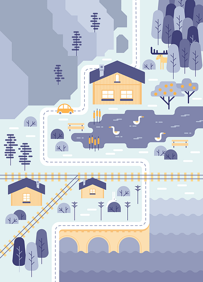 Way to Kiruna - 1 flat illustration flat illustrator geometric geometric art geometric illustration geometry illustration vector vector illustrator