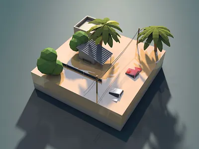 Flood 3d 3d art cinema4d illustration lowpoly modeling