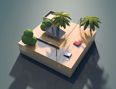 Flood 3d 3d art cinema4d illustration lowpoly modeling