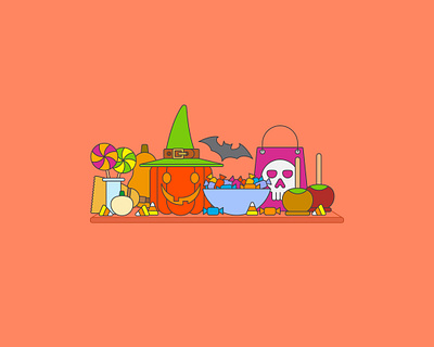 Flat Earth: Halloween Part I candy clean design design flat design flat illustration halloween icon design icon set icons illustration illustrator jack o lantern pumpkin simple design simple illustration trick or treat vector vector illustration