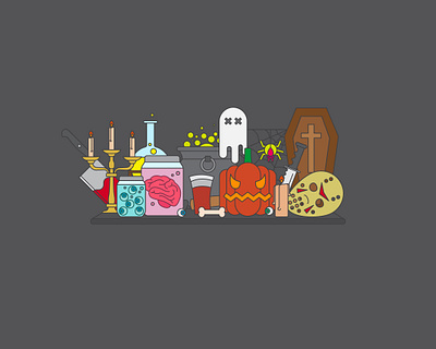 Flat Earth: Halloween Part II brains candy casket clean design design flat design flat illustration ghost halloween icon design icon set icons illustration illustrator simple design simple illustration spooky vector vector illustration