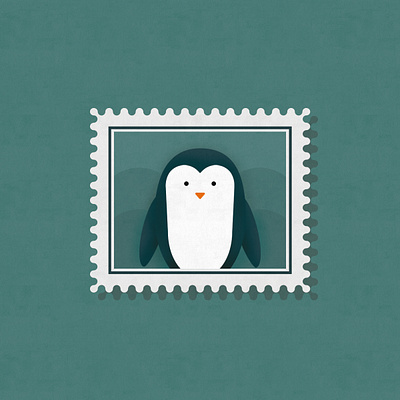 Penguin Stamp Illustration effect green illustration north penguin snow stamp vector winter