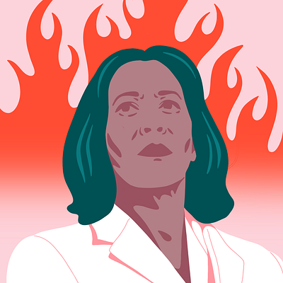 Kamala 🔥 election 2020 female feminist fire illustration kamala harris lit portrait vice president elect