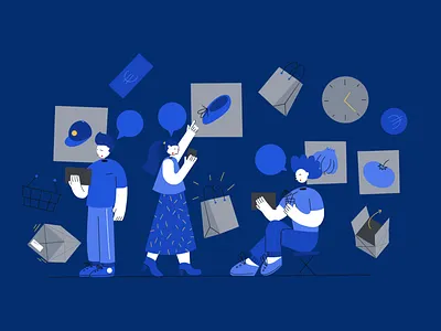 Video attendance store illustrations - overall digital illustration ecommerce ecommerce illustration iconography illustration onboarding illustration pictogram product design product illustration store video video conference