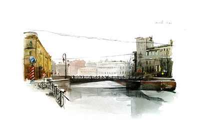 Saint Petersburg illustration watercolor