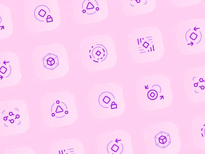 blockchain website / icons agency bitcoin blockchain crypto cryptocurrency design design studio icon icons illustration pink project ui vector website