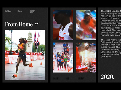 Nike® London Marathon 2020 — Layouts animated animation art direction brutalism exploration layout layout exploration minimal minimalism photography poster sketch typography ui ux