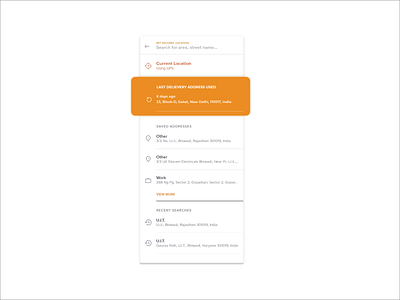 Swiggy App- Improving search location experience adobe xd clean ui design design app design thinking food app location search swiggy ui uidesign ux uxdesign