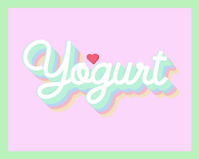 Yogurt adobe illustrator color cute flat flat illustration font fonts heart illustration kammerel mild rainbow vector yogurt