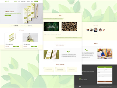 Greenr Website eco landing page pencils photoshop website xd design