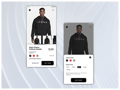 Product Page UI Design app app design app ui concept design jordan nike shopping typography ui uidesign uiux ux