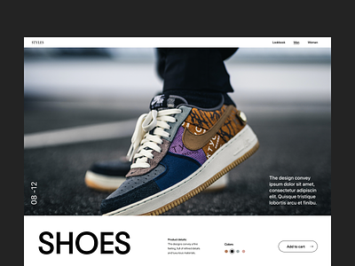 Shoe store branding design header minimal shoe shop typography ui ux web