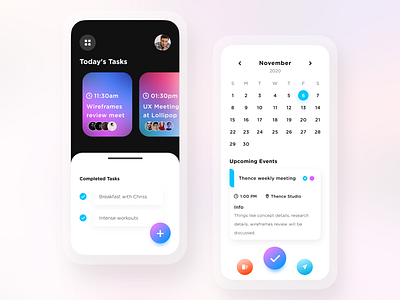 Modern & Minimal Task Scheduling/Calendar App adobe illustrator adobe photoshop adobe xd app design figma ui ui design user experience ux